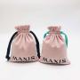 Custom Logo Printed Velvet Jewelry Drawstring Dust Pouch High End Gift Cosmetic Packaging Velvet Bag