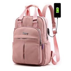 ZR790 Women Laptop Bag High Quality Business Nylon Waterproof Travel Work Bag USB Men Backpack Fashion Laptop Computer Backpack