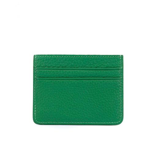 Ultra Thin Slim Mini Small Portable Men's Card Wallet Imported Litchi Pattern Genuine Leather Embossed Logo Credit Card Holder