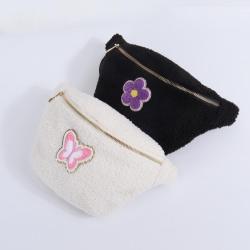 Keymay Stock Fashion Fleece Sherpa Belt Bag Fashion Adjustable Strap Fanny Pack Crossbody Bags Women Men Sport Pouch Waist Bag