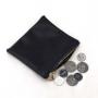 Custom Logo Printed Black Leather Zipper Coin Cosmetic Storage Pouch  Soft PU Leather Zipper Bag