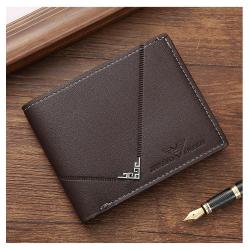New men's wallet men's short wallet simple fashion multi-card space lychee grain horizontal splicing leather wallet