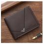 New men's wallet men's short wallet simple fashion multi-card space lychee grain horizontal splicing leather wallet
