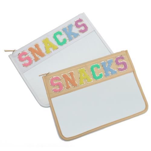 Keymay No MOQ Custom Personalized Letter Snack Makeup Bag Multicolor Travel Stadium Clear Pouch Transparent Pvc Cosmetic Bag