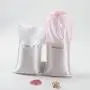 Wholesale Pink White Satin Make up Cosmetic Hair Packaging Bags For Hair Extensions