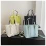 HR671 New Fashion Women's Handbag One Shoulder Special Women's Tote Bag PU Casual Striped Sewing Thread Bucket Crossbody Bag