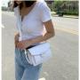 2024 Summer Girl's Bag New Korean Fashion Single Shoulder Bag With Braided Belt Colorful Square Cover Messenger Ladies Bag