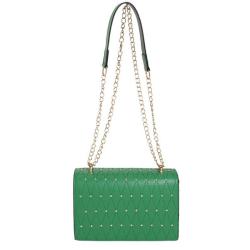 HR252 Personalized Rivet Texture Embroidered Thread Bag Women's New Fashion Lingge Chain Solid Color One Shoulder Crossbody Bag