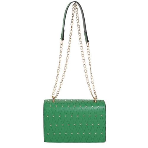 HR252 Personalized Rivet Texture Embroidered Thread Bag Women's New Fashion Lingge Chain Solid Color One Shoulder Crossbody Bag