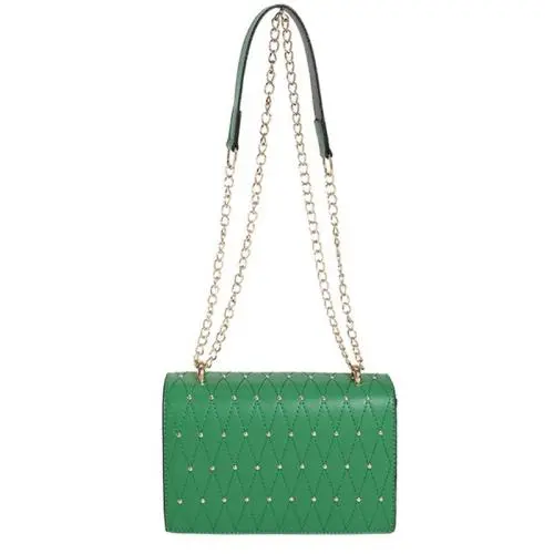HR252 Personalized Rivet Texture Embroidered Thread Bag Women's New Fashion Lingge Chain Solid Color One Shoulder Crossbody Bag