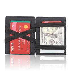 Custom Mens Leather Magic Wallet Minimalist Slim RFID Card Holder Business Wallets For Men