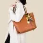 2024 new three-piece set of women's fashion simple shoulder bag large capacity solid color handbag