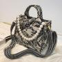 New niche embroidered cotton linen handbag with large capacity canvas shoulder bag