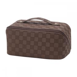 Gelory Custom Logo Portable Travel Large Capacity Wash Bag PU Leather Cosmetics Storage Bag Pouch Waterproof