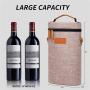 Gelory Custom Logo Insulated Leakproof 2 Bottle Wine Cooler Bag Padded Portable Wine Tote Bag for Travel, Picnic