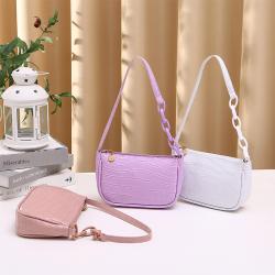 2021 Korean Alligator Underarm Zipper Bag China Wholesale PU Ladies Shoulder Bag Fashion Women's Shoulder Bag