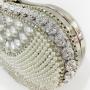 Custom Womens Sparkly Rhinestone Crystal pearls floral Clutch Bag Glitter Sequin Bridal Purse Evening Handbag for Wedding Party