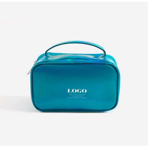 Custom Made Portable Handheld Toiletries Pu Leather Make Up Bag Portable Daily Cosmetic Bags For Women