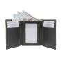 Minimalist trifold wallet rfid blocking oil wax top grain leather wallet for men with custom hot stamp logo for free
