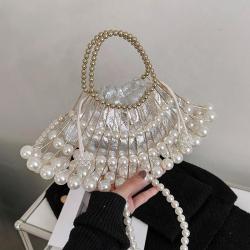 New style acrylic pearl handbag bag shell ladies evening bag chains crossbody bag handbag for women