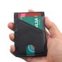Custom minimalist leather money clip wallet rfid men front pocket slim pu money clip wallet
