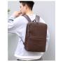Men's Backpack Computer Bag PU Leather Business Student Backpack Large Capacity Business Trip Customs Travel Bag