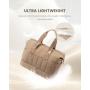 LOVEVOOK 3pcs/set Puffer Weekender Bags with Shoe Compartment Overnight Bag with Toiletry pouch lightweight duffle bag for Women