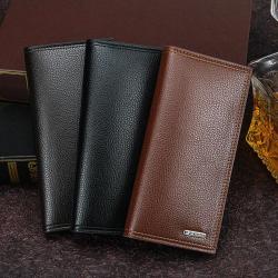 ZX006 Long Soft Leather Money Clip Business Wallet Card Holder Magnetic Button Multi-Card Men's Wallet Zipper Coin Pocket Wallet