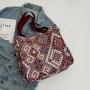 Canvas Large Capacity Tote Bag Women'S New Fashion Ethnic Style Carrying Mommy Bag Student Class Shoulder Bag