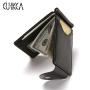 CUIKCA PU Leather Men Mini Wallets Slim Metal Money Clip For Men New Fashion Hasp Purse Business ID & Credit Card Holders