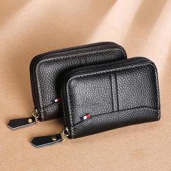 New Minimalist Organ Wallet Leather Wallets For Men & Women Credit Card Holder Zipper Around Money Clip Business Wallet
