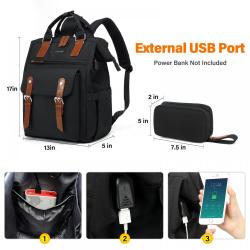 LOVEVOOK Multifunctional Smart Backpack Travel Lightweight Ladies College Bookbag Business Laptop Backpack With USB Port Women