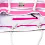 Gelory Handbag For Women Big Size Tote Ladies Casual 4colors Stripe Pattern Canvas Traveling Beach Shoulder Bag