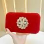 New arrival evening handbag diamond suede inlay clutch bag women party purse handbag clutch evening bags