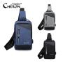 Trendy Branded Boys Black Waterproof Multifunctional Mobile Phone Usb Sling Shoulder Cross Body Chest Messenger Bags For Man