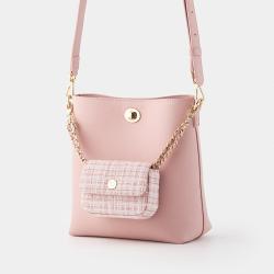 Factory Custom Luxury Portable Pu Handbag Women Crossbody Bags Female Bucket Tote Bag With Lovely Pouch