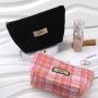 Custom Label Colorful Velvet Zipper Cosmetic Bag Skincare Product Cotton Makeup Cosmetic Pouch