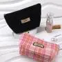 Custom Label Colorful Velvet Zipper Cosmetic Bag Skincare Product Cotton Makeup Cosmetic Pouch