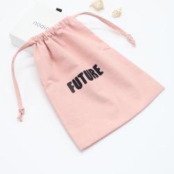 Custom Promotion Washing Cotton Linen Makeup Pouch Luxury Drawstring Gift Skincare Product Packaging Cotton Cosmetic Bag