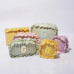 2021 New Products Lotus Leaf Edge  Makeup Travel Bag Fashion Design Toiletries Custom Ruffles Pouch