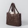 Handmade woven bag for women's summer fashion wooden bead bag