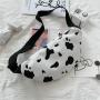 Trendy Fashion Cow Color Sports Student Shoulder Messenger Bag Custom Canvas Waist Bag