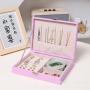 ZX073 Classy PU Leather Jewelry Organizer Display Box Travel Jewelry Case Boxes Ring Necklace Jewelry Holder For Women And Girl