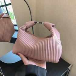 2024 Multi-Functional Ruched Handbag Custom Soft Leather Shoulder Bags Portable and Fashionable Ladies' Bag for Women