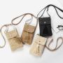 ZWY327 New Solid Color Ladies Tassel Straw Bag Braided Eco-Friendly Fashion Crossbody Shoulder Bag Wholesale Mini Cell Phone Bag