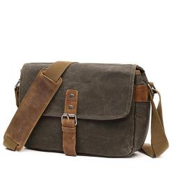 Fashion wholesale Retro Oil Wax canvas shoulder bag camera photography crossbody bag for men travel work school chest bag