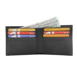 Custom brand saffiano embossed genuine leather wallet rfid protection bifold men wallet
