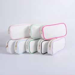 Personalized Eco Friendly Reusable Women Ladies Washable Nature Thick Cotton Organizer Zipper Pouch Canvas Cosmetic Bag