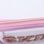 Keymay Custom Varsity Letter Clear Cosmetic Toiletry Bag Portable Makeup Bag Zipper Snap Pouch Storage Purse Skincare Bag