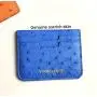 Cartera De Hombres ODM Minimalist Luxury Designer Real Ostrich Skin Small Card Holder Men Women's Business Mini Card Case